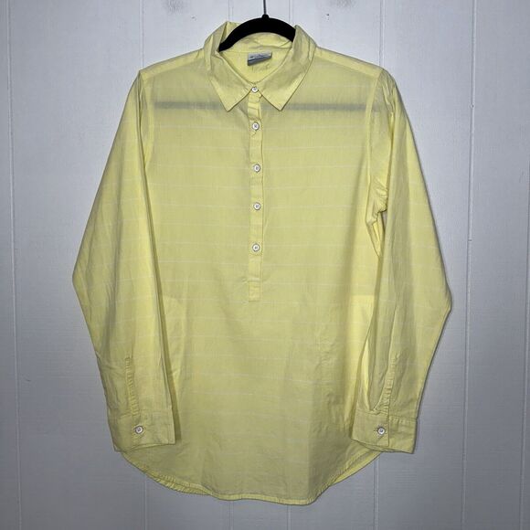 Columbia Women’s Striped Popover Tunic Top Yellow Size Medium - Picture 1 of 6
